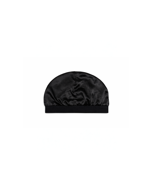 SATIN SKULLCAP BEANIE - BLACK