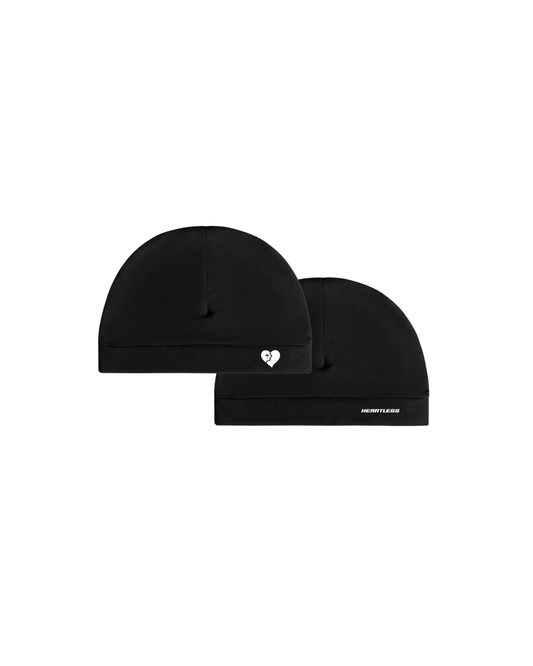 SATIN SKULLCAP BEANIE - BLACK